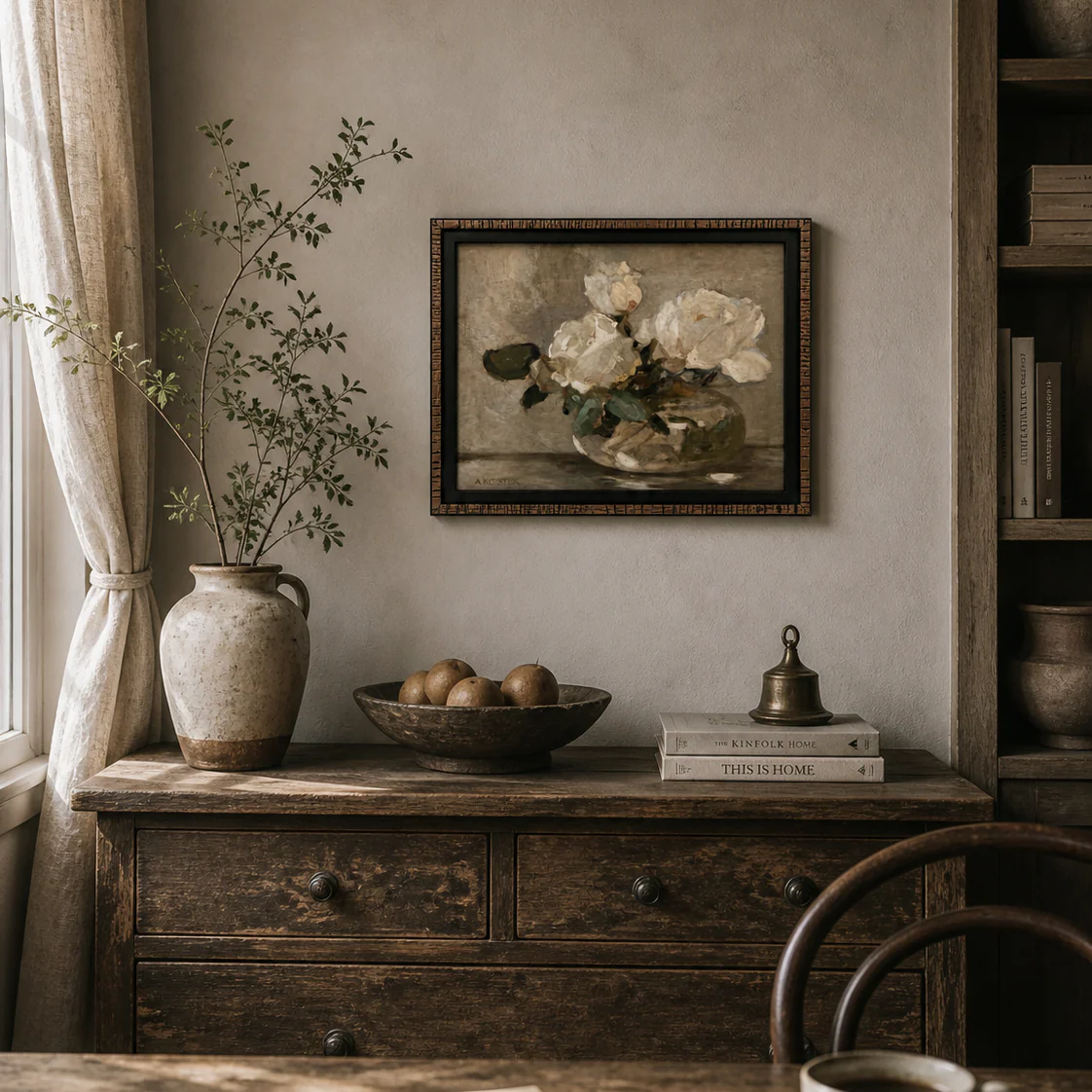 Alabaster Bloom Framed Stucco Art - Image 2