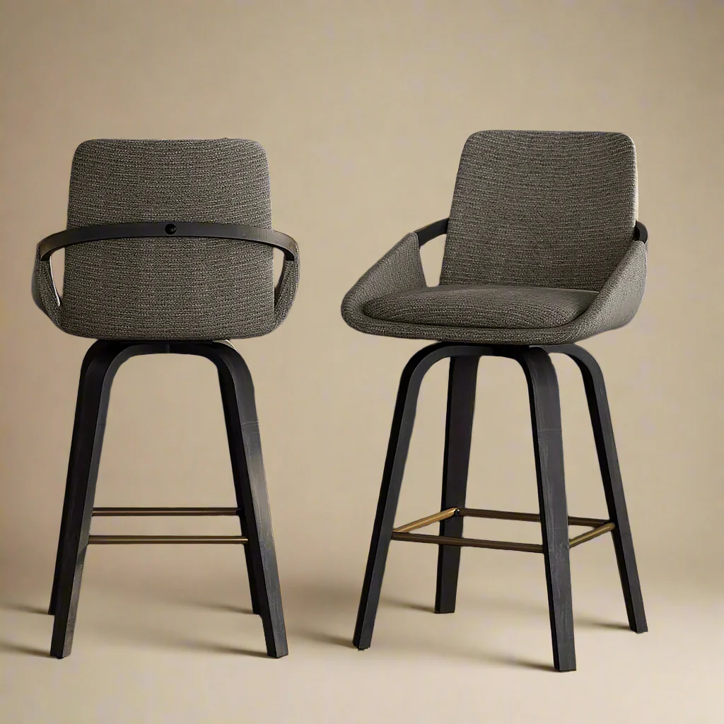 Alpine Curve Counter Stool with Swivel Seat (Set of 2) - Image 4