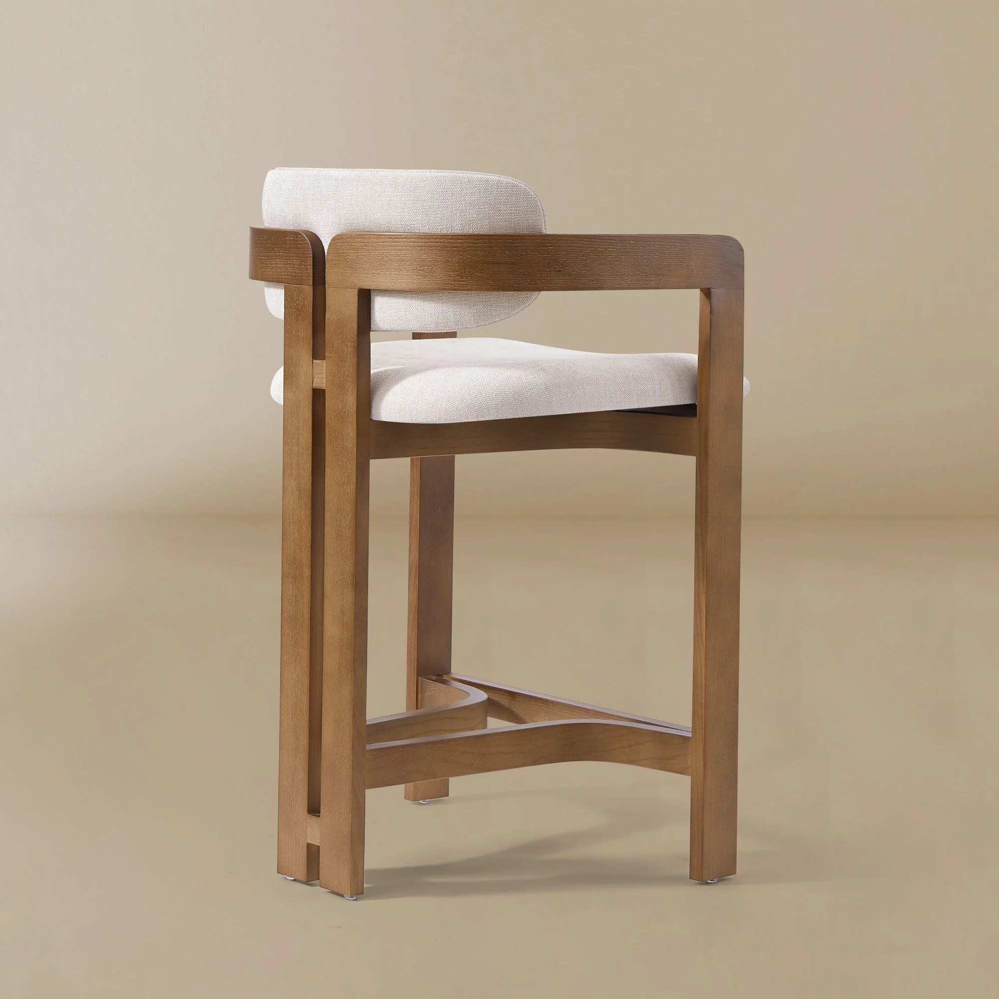 Amica Linen Ash Wood Counter Stool - Image 4
