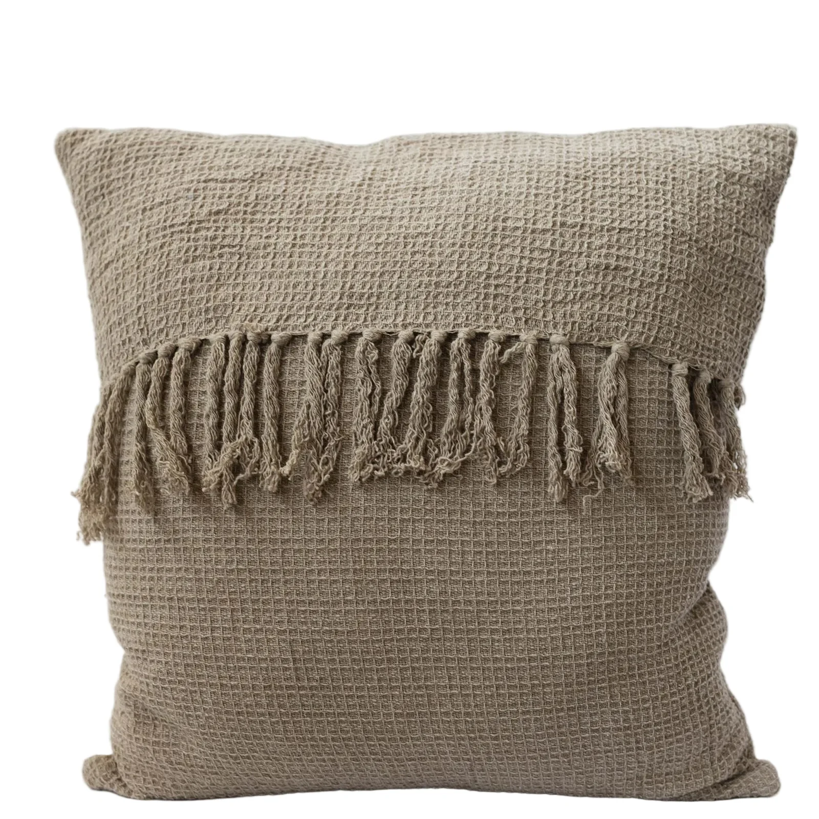 Anya Waffle Fringe Cushion 18"x18" - Image 3