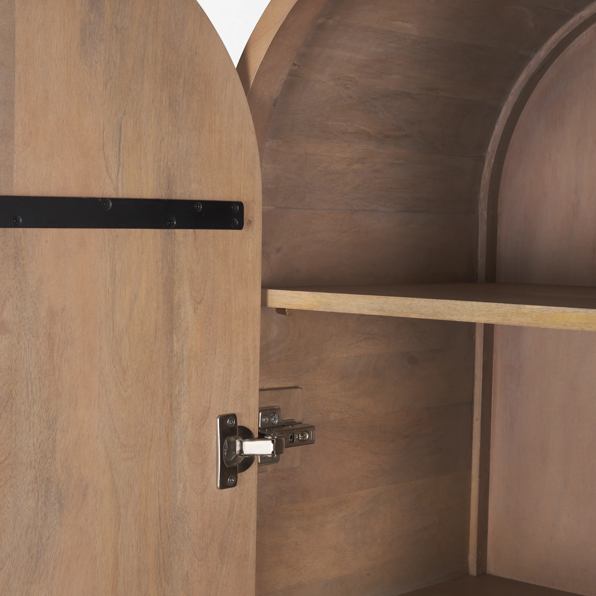Arco Fluted Mango Wood Curio Cabinet - Image 8