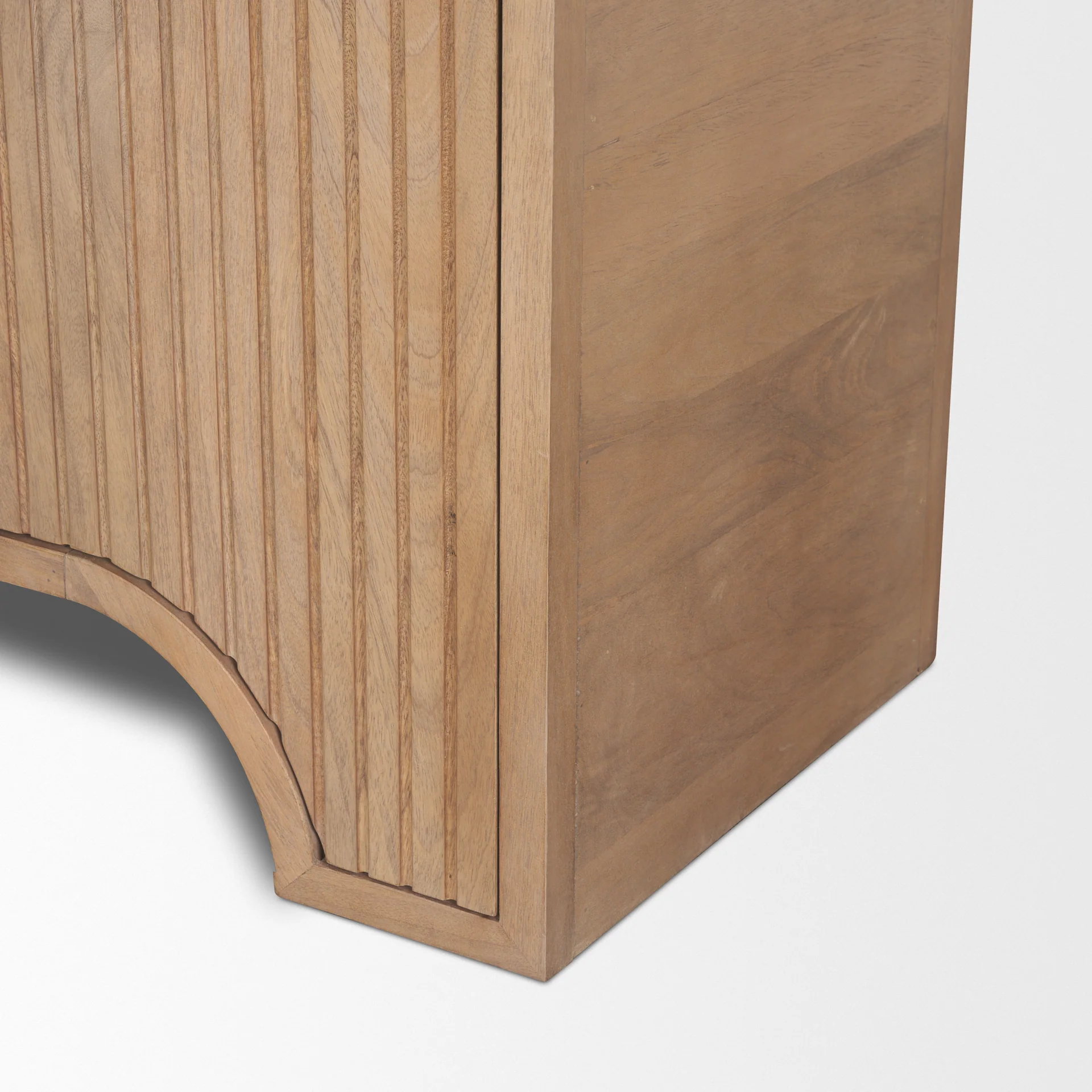 Arco Fluted Mango Wood Curio Cabinet - Image 9