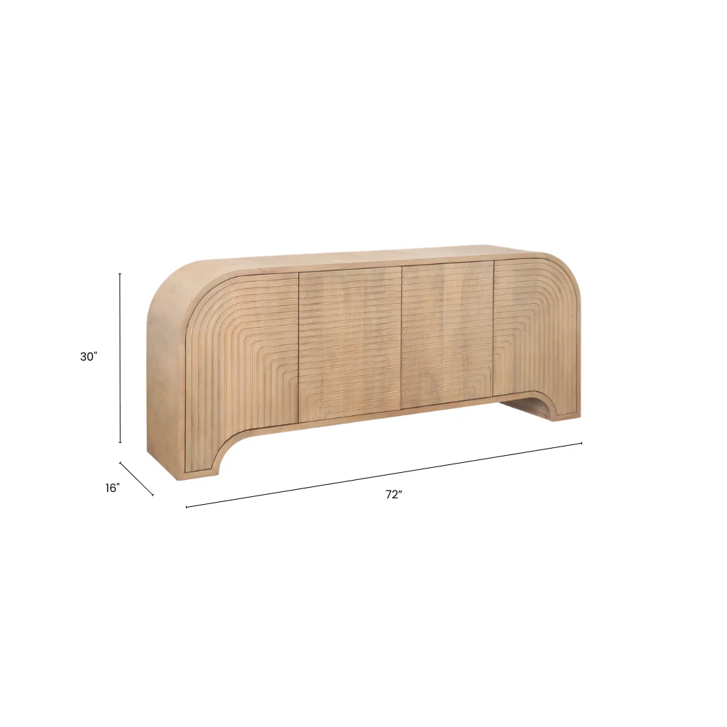 Arco Fluted Mango Wood Sideboard 72" - Image 11