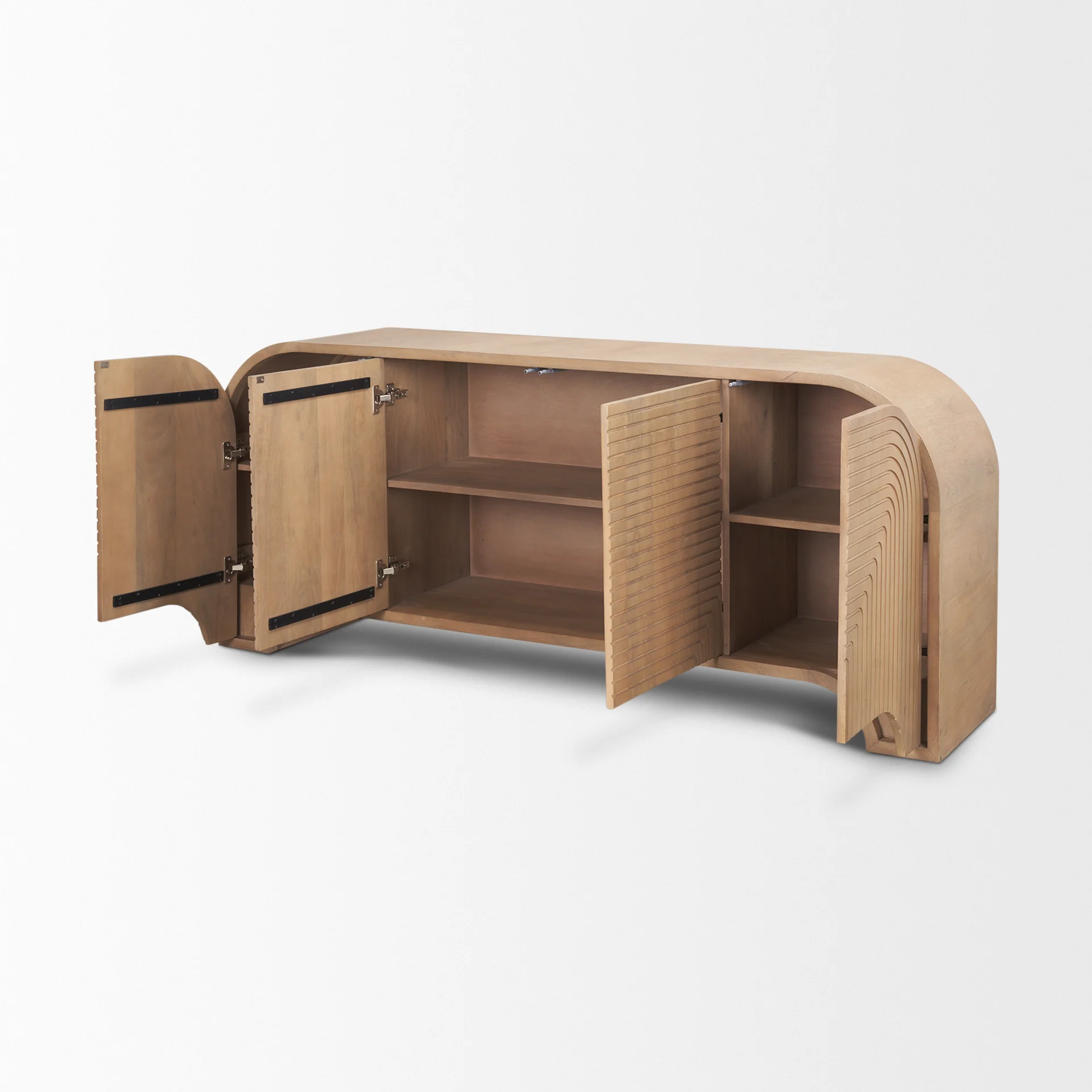 Arco Fluted Mango Wood Sideboard 72" - Image 7