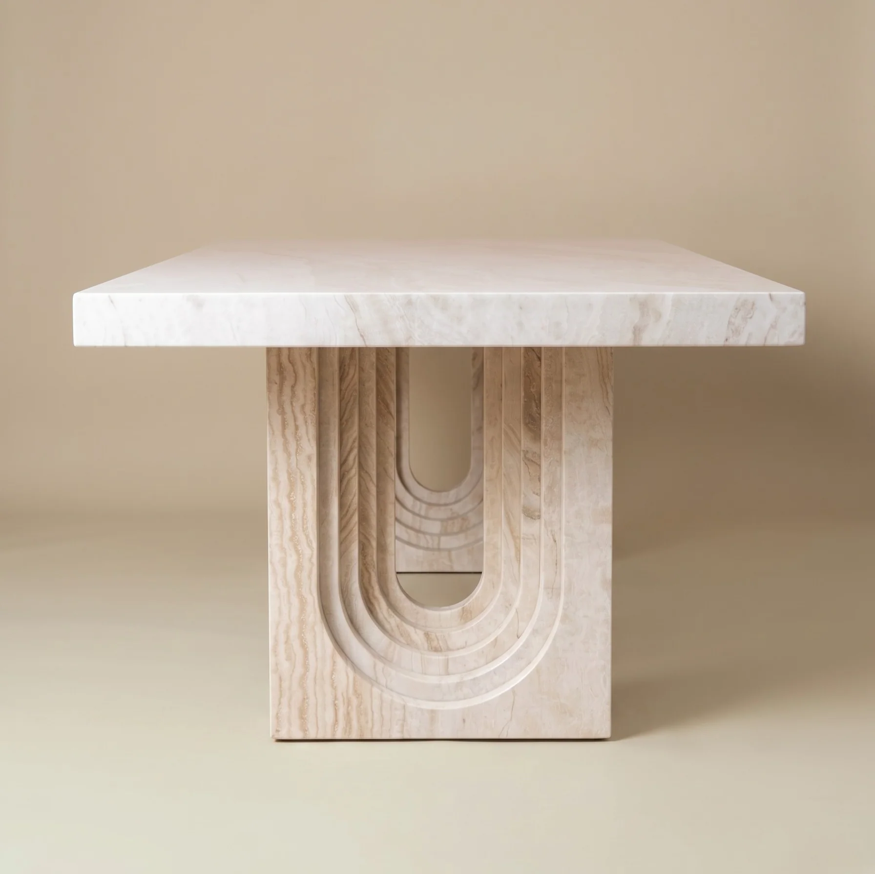 Caden Natural Travertine Dining Table - Image 4