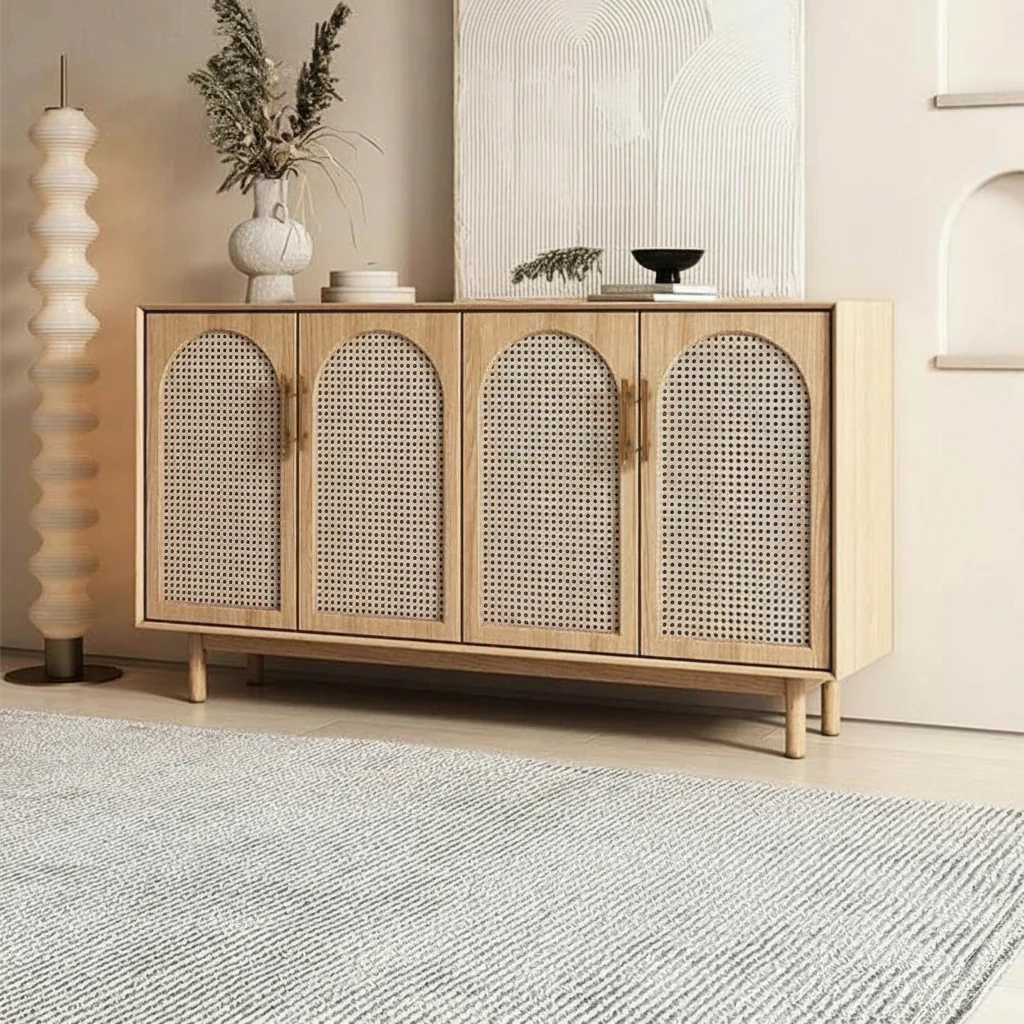 Elegance Rattan Ash Wood Arch Sideboard 59" - Image 3