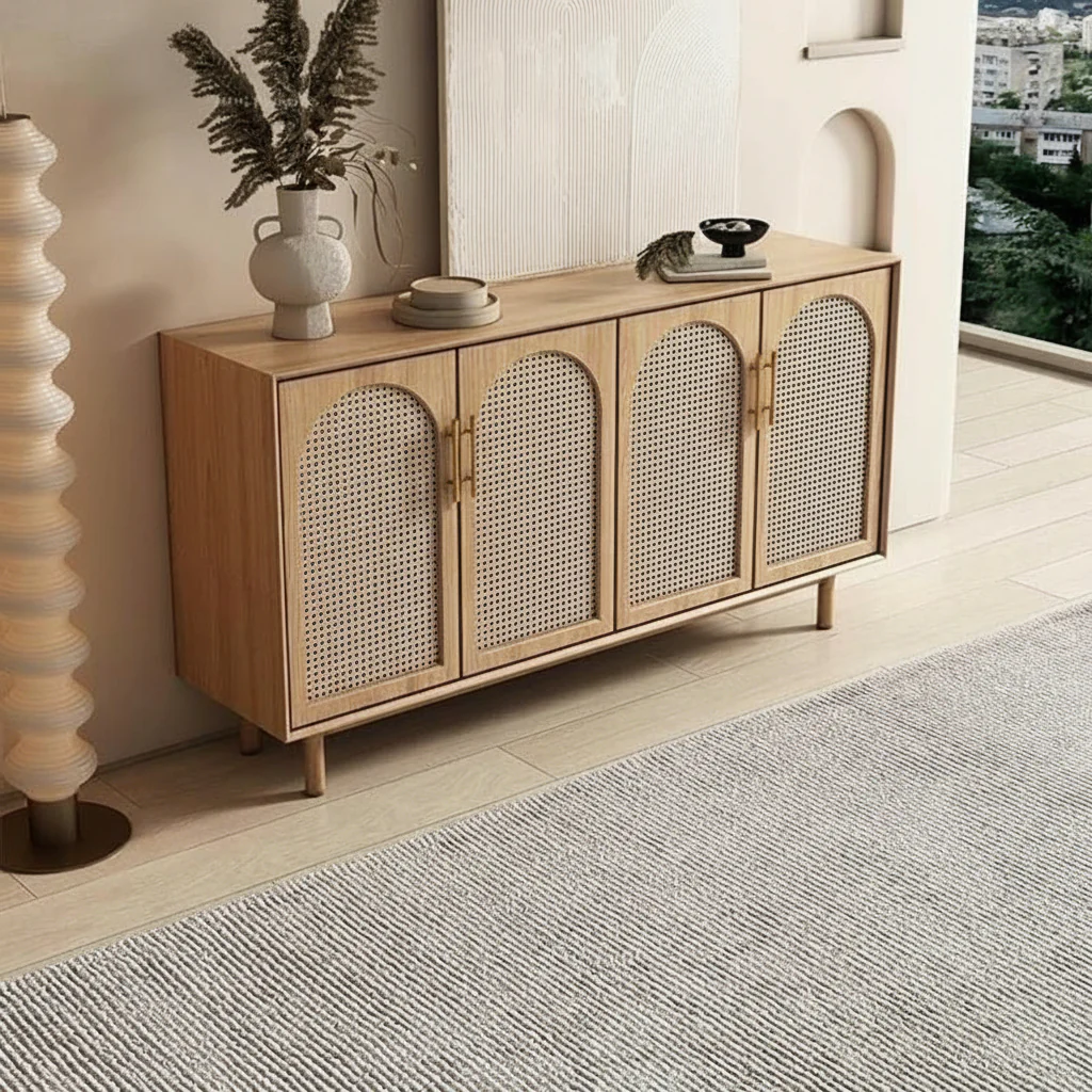 Elegance Rattan Ash Wood Arch Sideboard 59" - Image 4