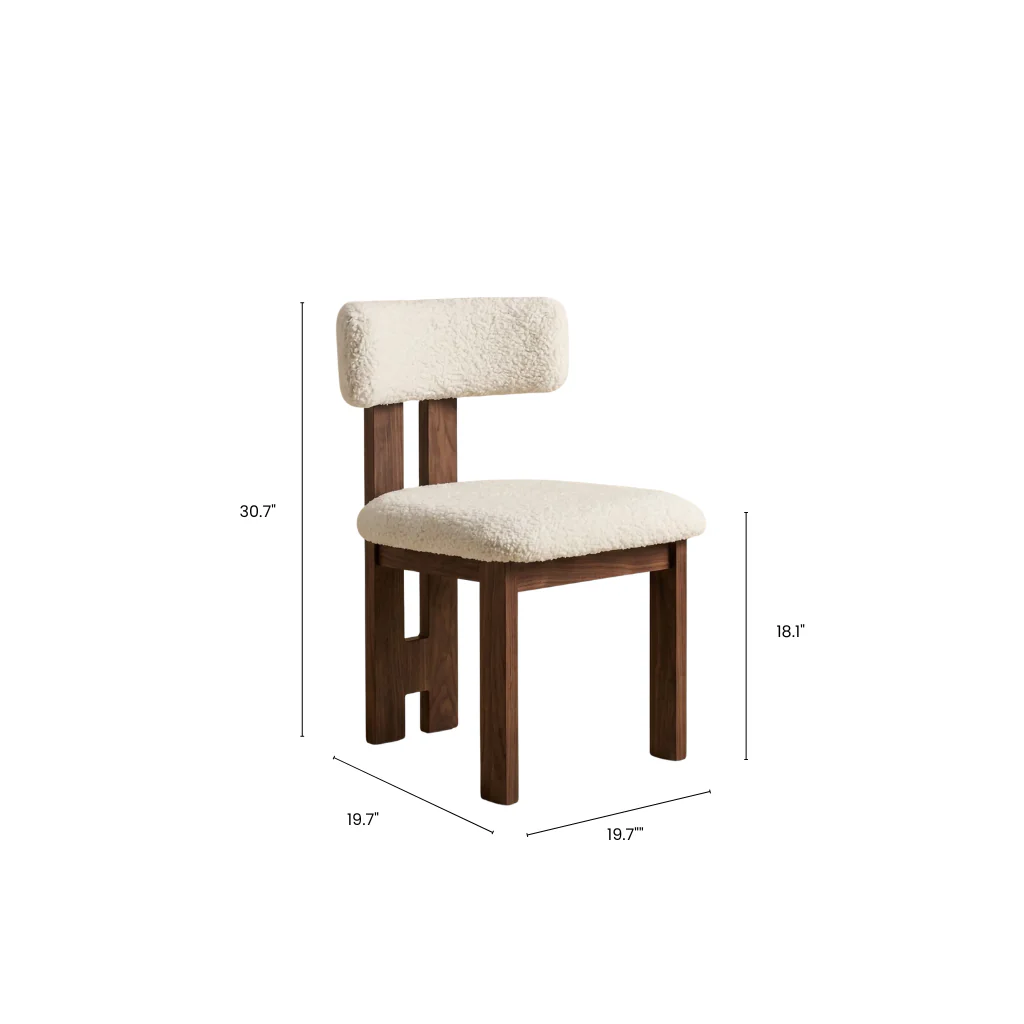 Bouclé Ash Wood Dining Chair (Set of 2) - Image 11
