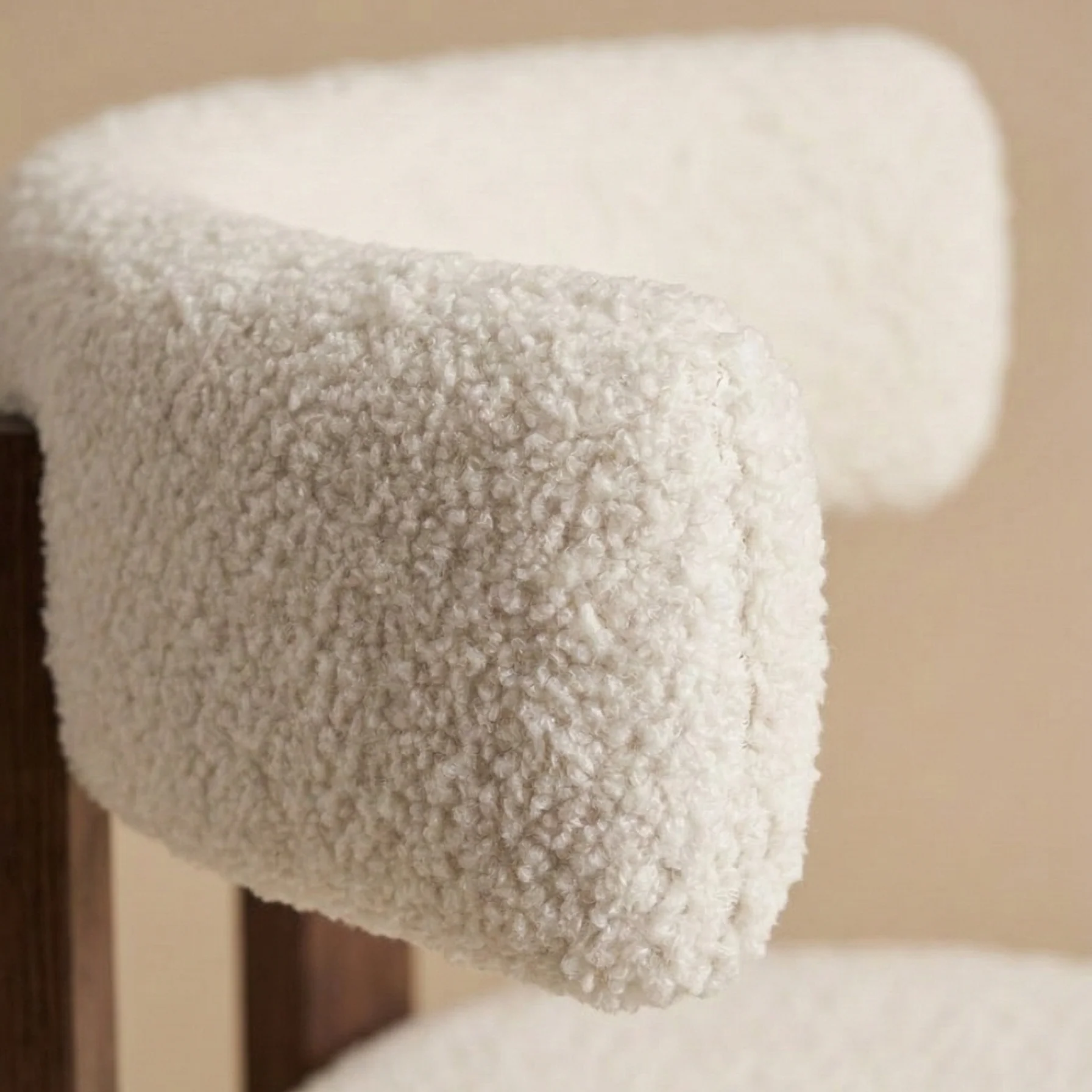 Bouclé Ash Wood Dining Chair (Set of 2) - Image 4