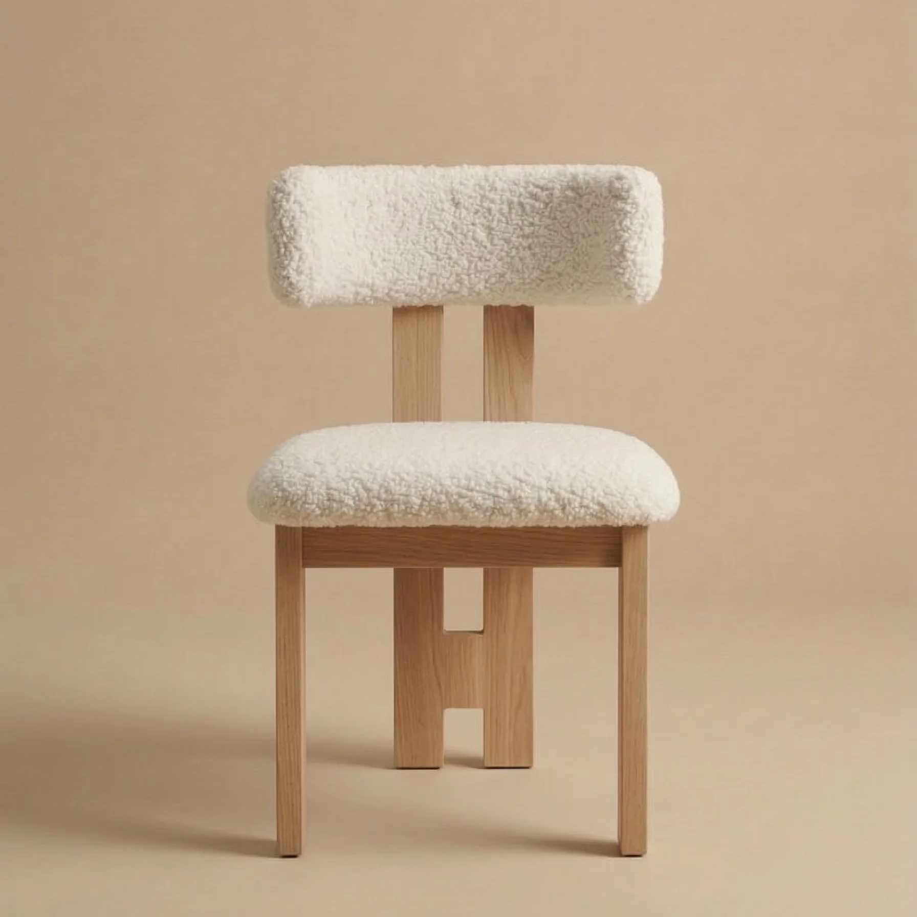Bouclé Ash Wood Dining Chair (Set of 2) - Image 8