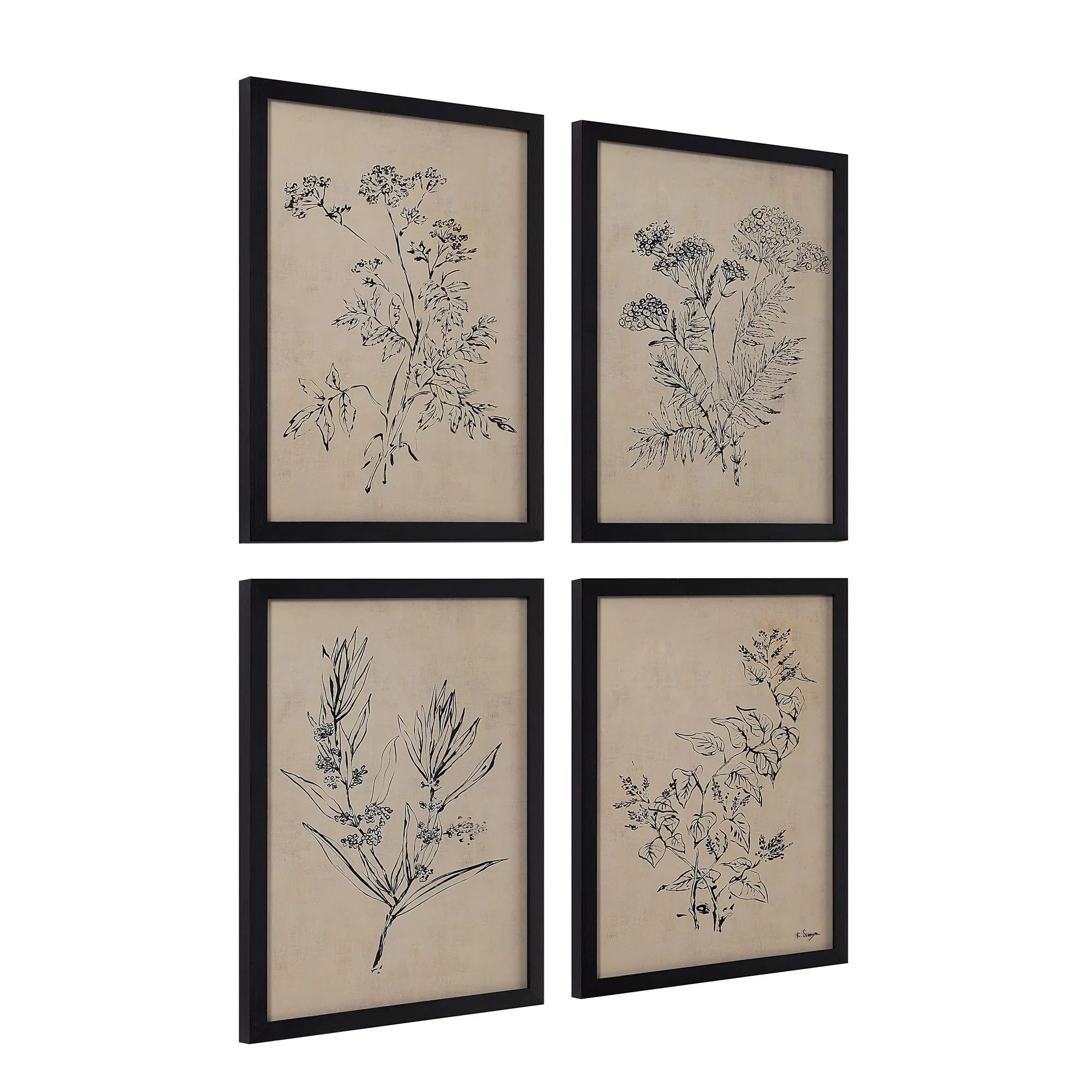 Herbarium Noir Botanical Wall Art Set - Image 3