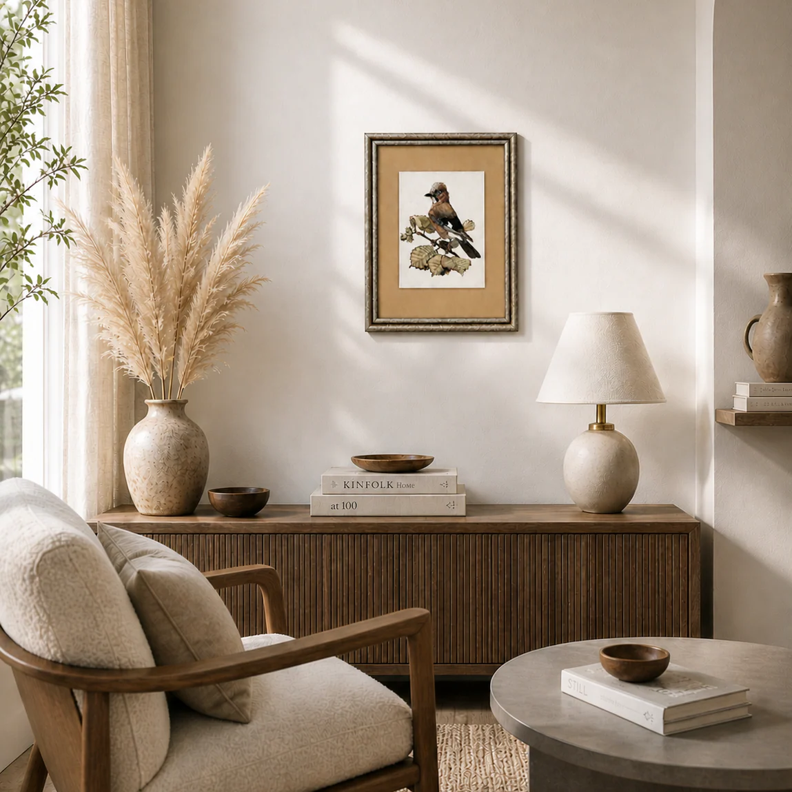 Jay Bird Framed Stucco Art - Image 2