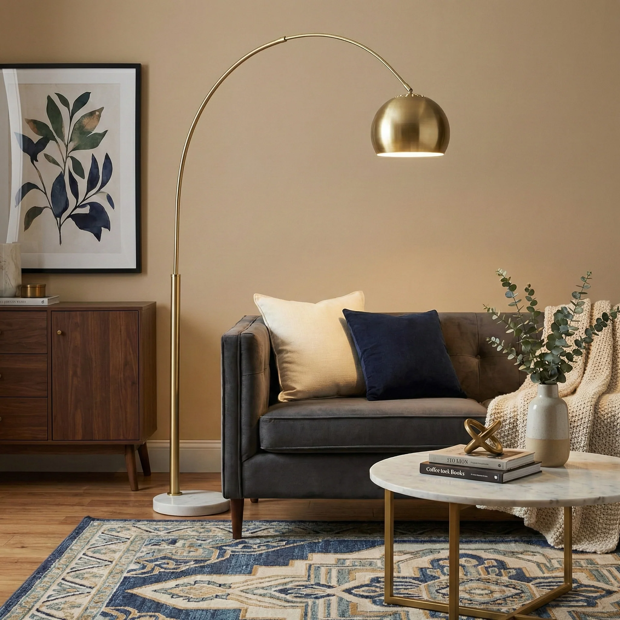 Cassia Marble Arc Floor Lamp - Image 4