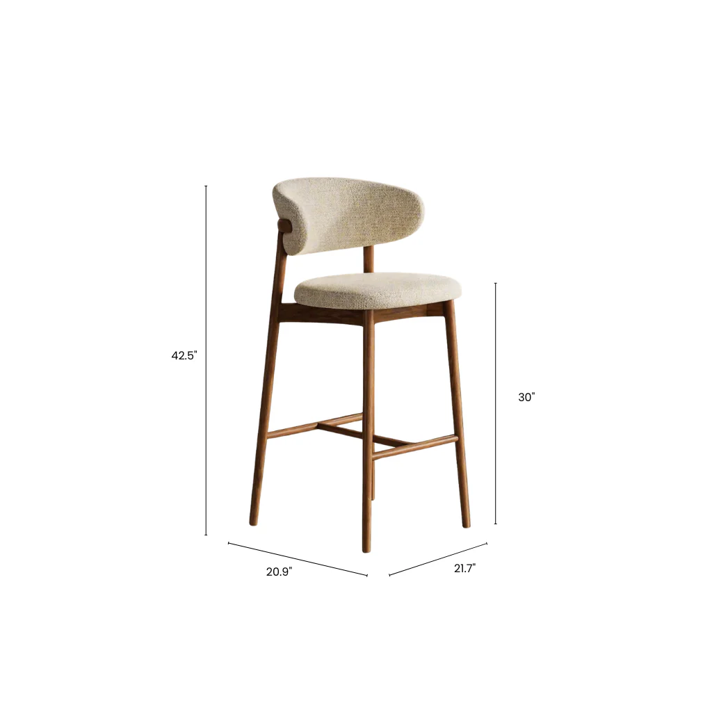 Linen Ash Wood 30" Bar Stool - Image 6
