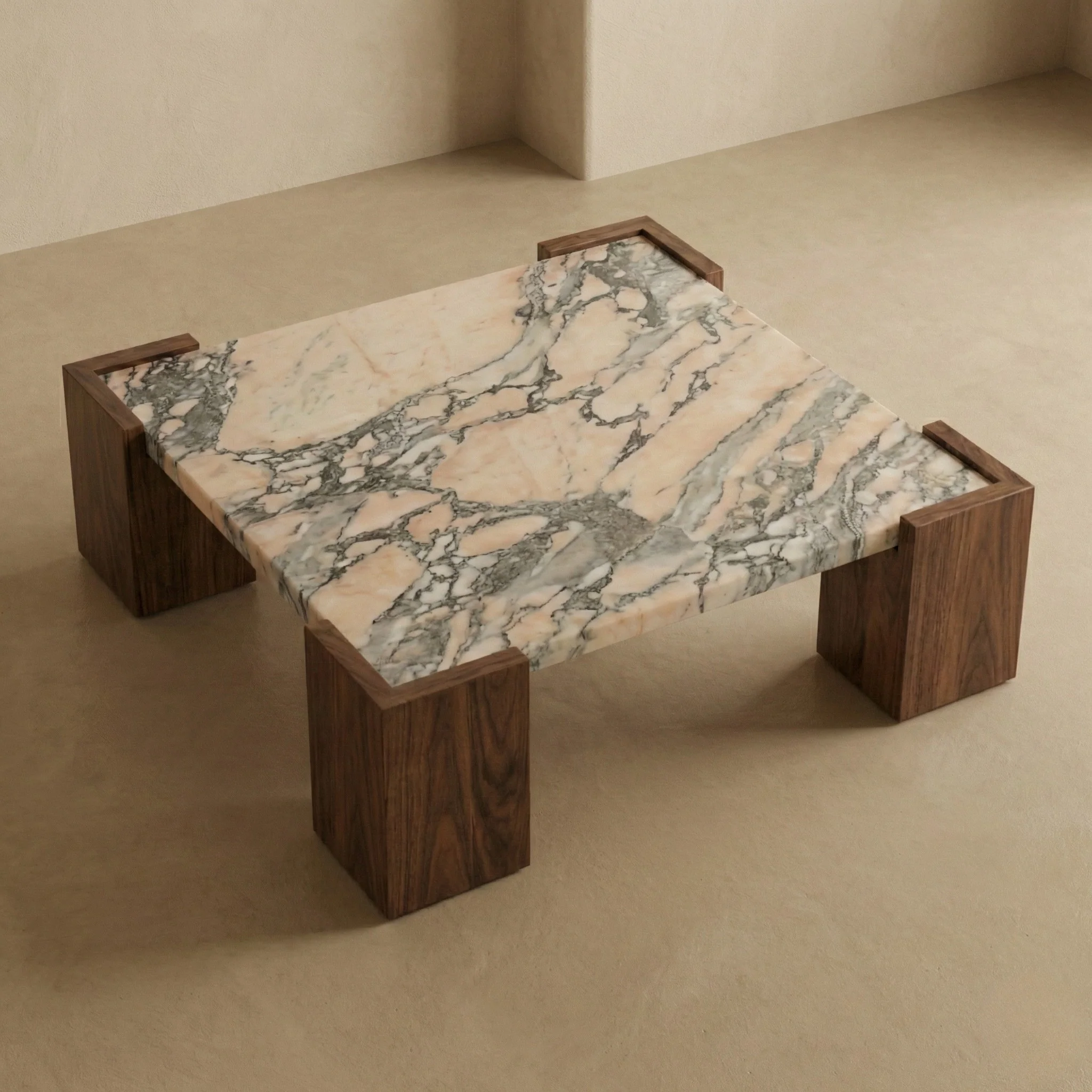 Luca Marble & Walnut Coffee Table - Image 3