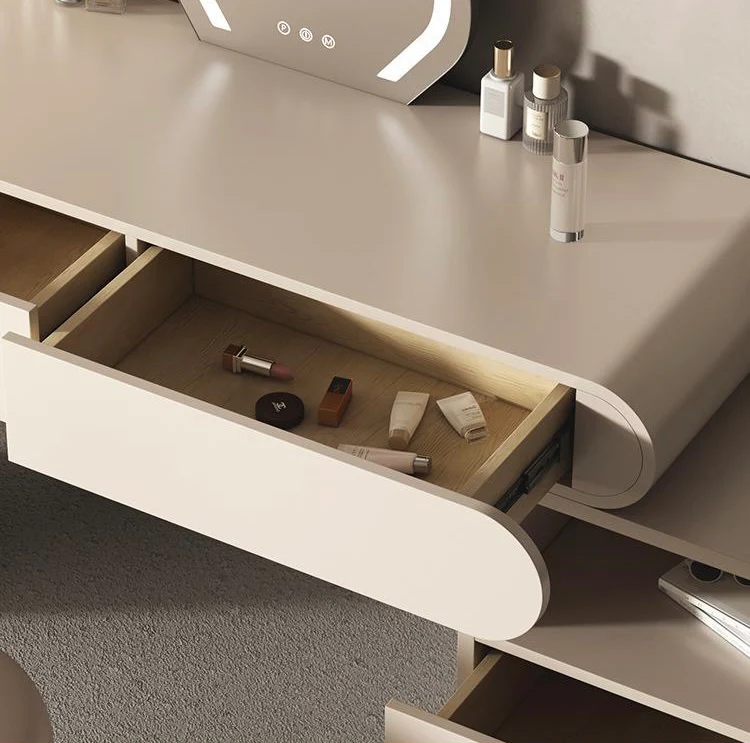 Luxury Vanity Set with Cabinet, Adjustable Brightness Mirror and Stool - Image 4