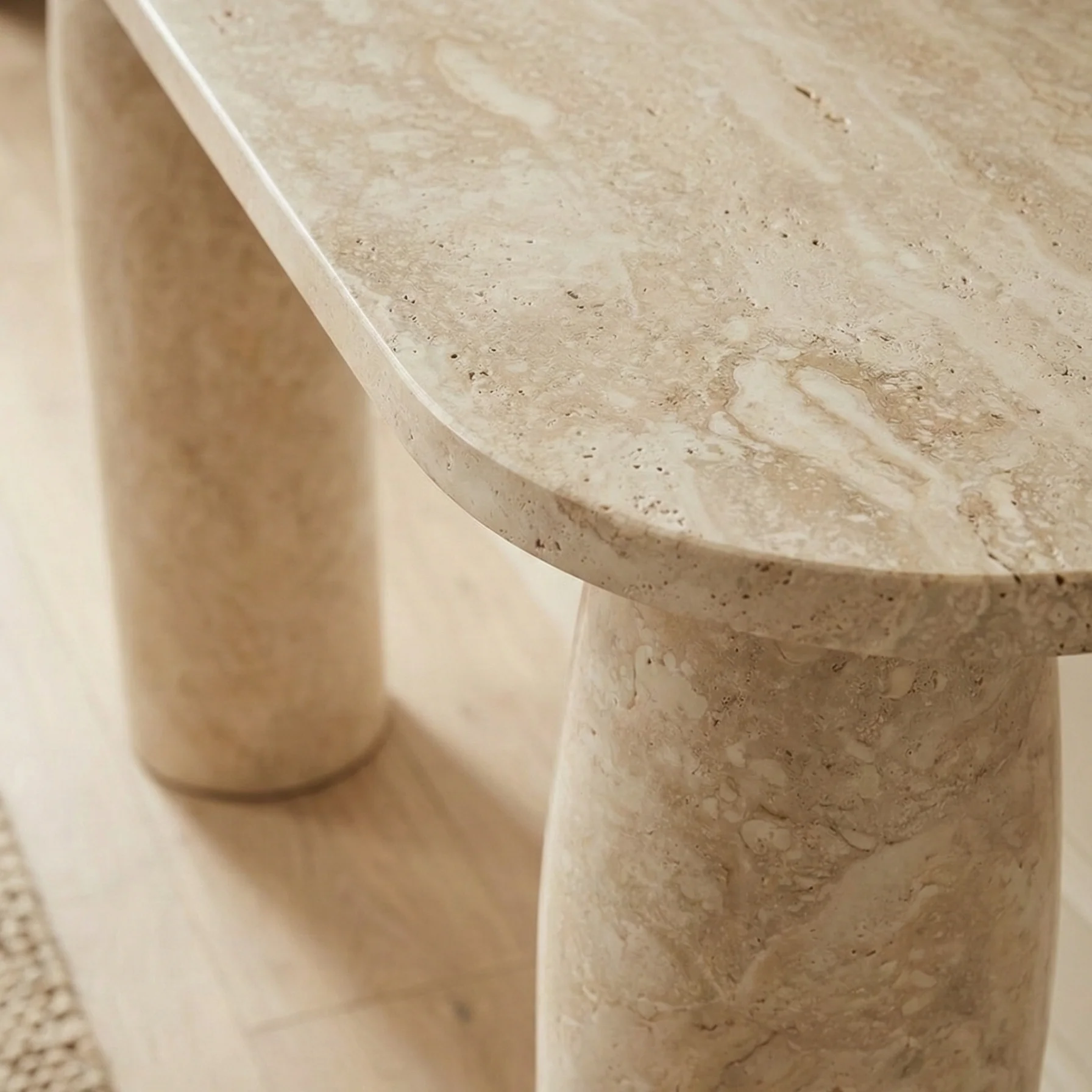 Maelis Natural Travertine Console Table - Image 4