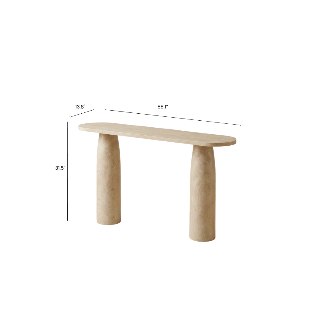 Maelis Natural Travertine Console Table - Image 5