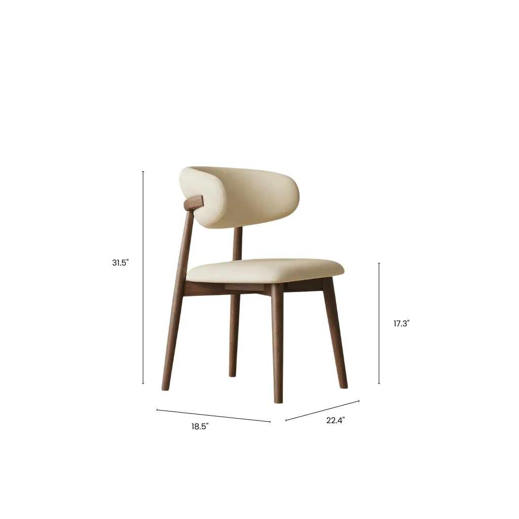Modern Leather Ash Wood Dining Side Chair (Set of 2) - Image 10