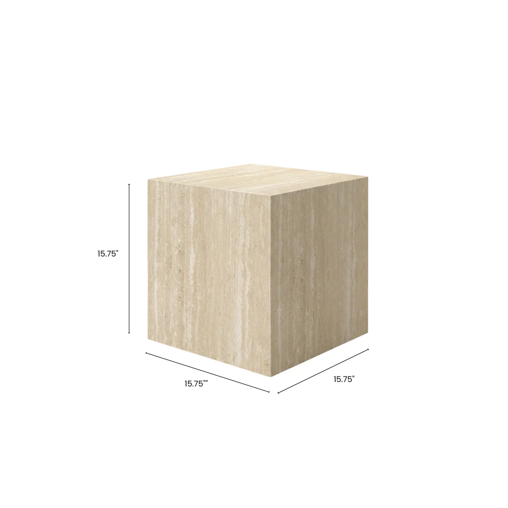 Mono Travertine Square Side Table - Image 4