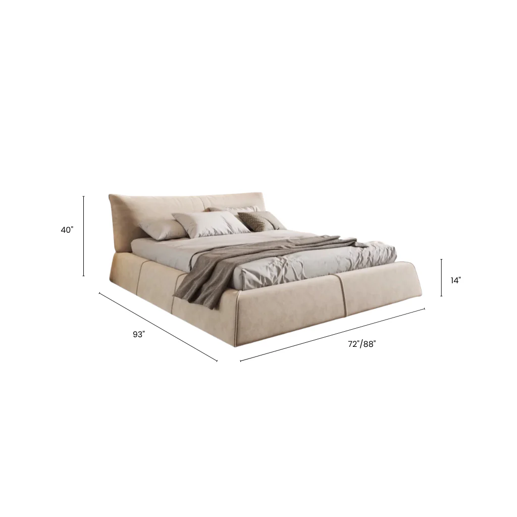 Paris Elegance Cream Platform Bed (Queen/King) - Image 7