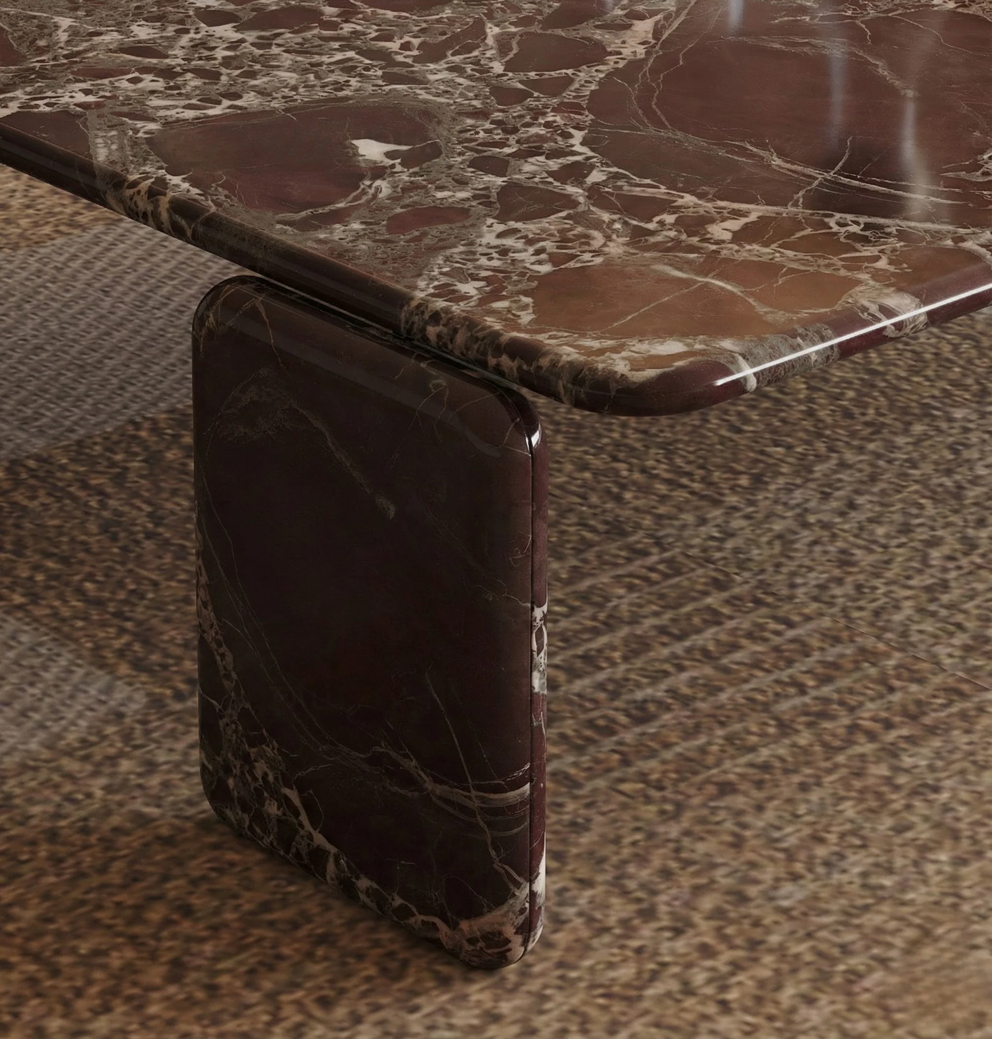Rosso Forma Marble Coffee Table - Image 4