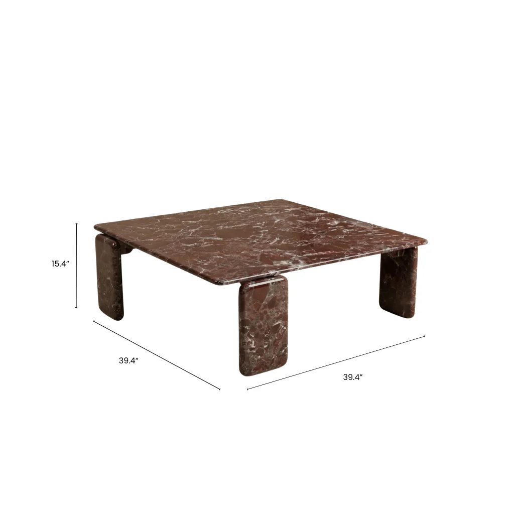 Rosso Forma Marble Coffee Table - Image 5