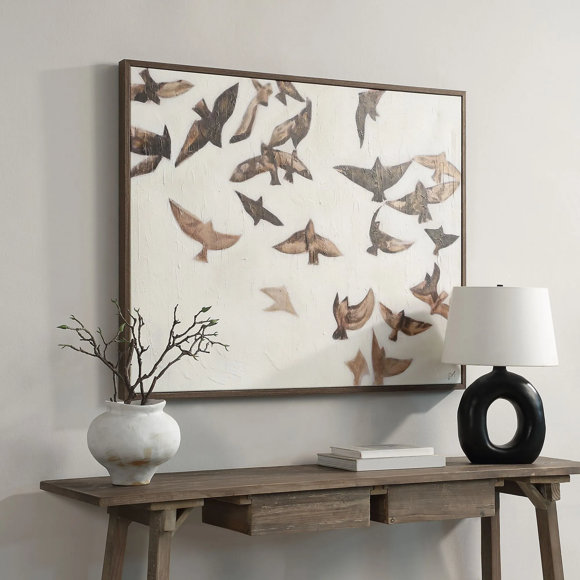 Silent Flight Hand-Painted Wall Art 40"X50" - Image 3