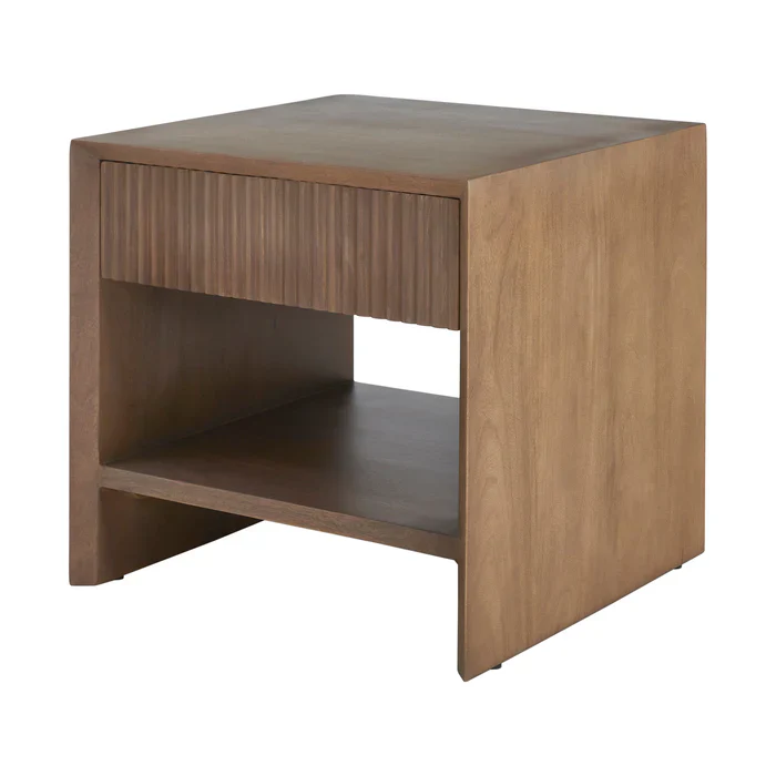 Silva Fluted Mango Wood Nightstand - Image 3