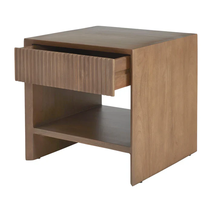 Silva Fluted Mango Wood Nightstand - Image 4