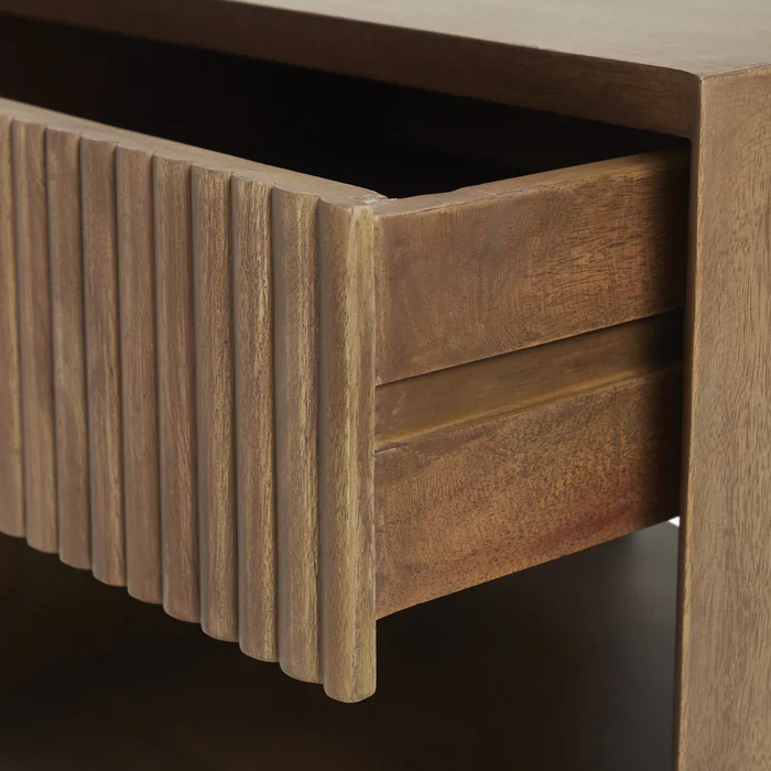 Silva Fluted Mango Wood Nightstand - Image 6