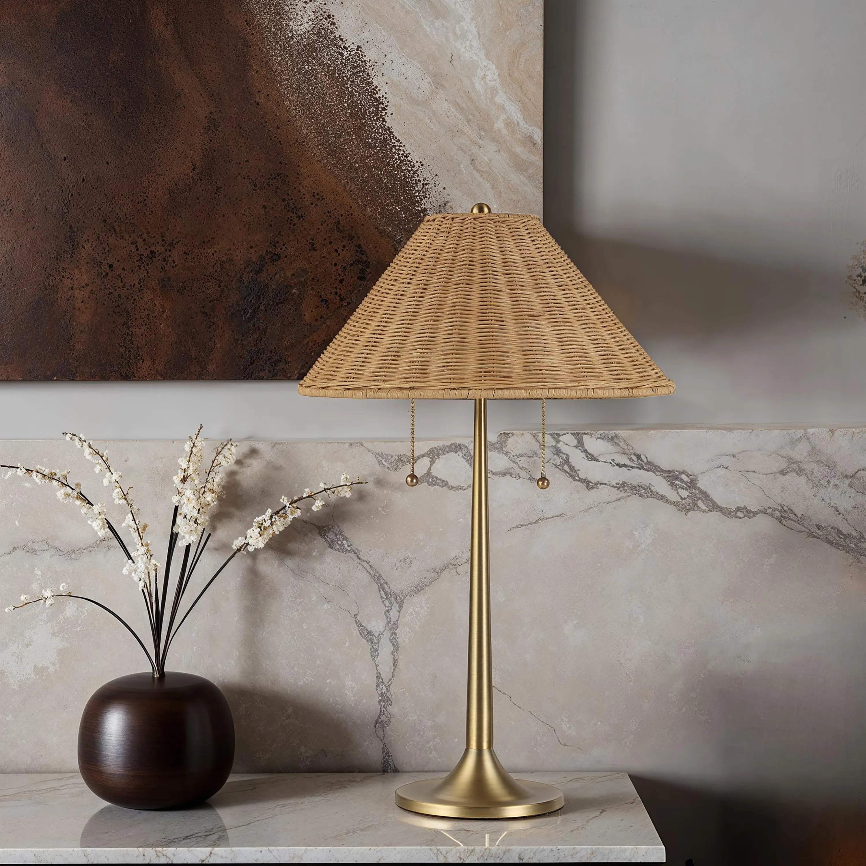 Solara Rattan Glow Table Lamp - Image 3
