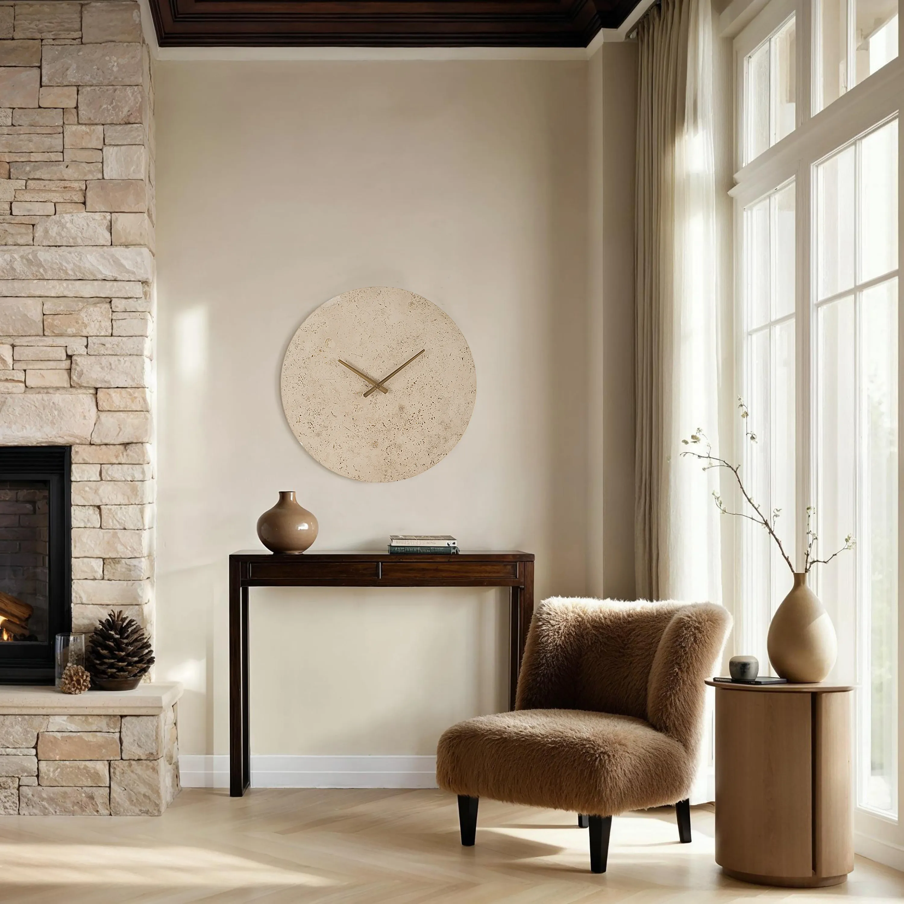 Solea Travertine Wall Clock - Image 7