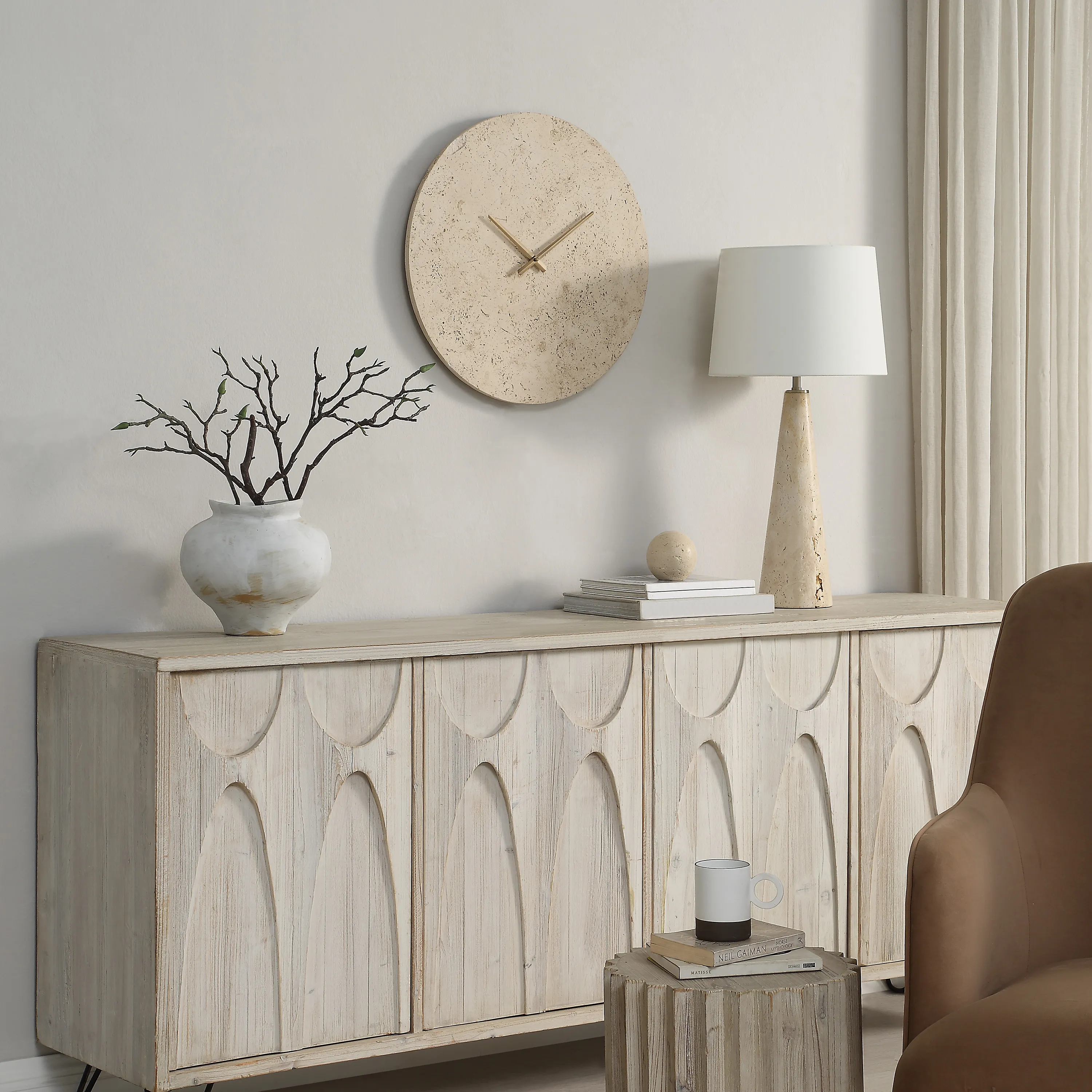Solea Travertine Wall Clock - Image 8