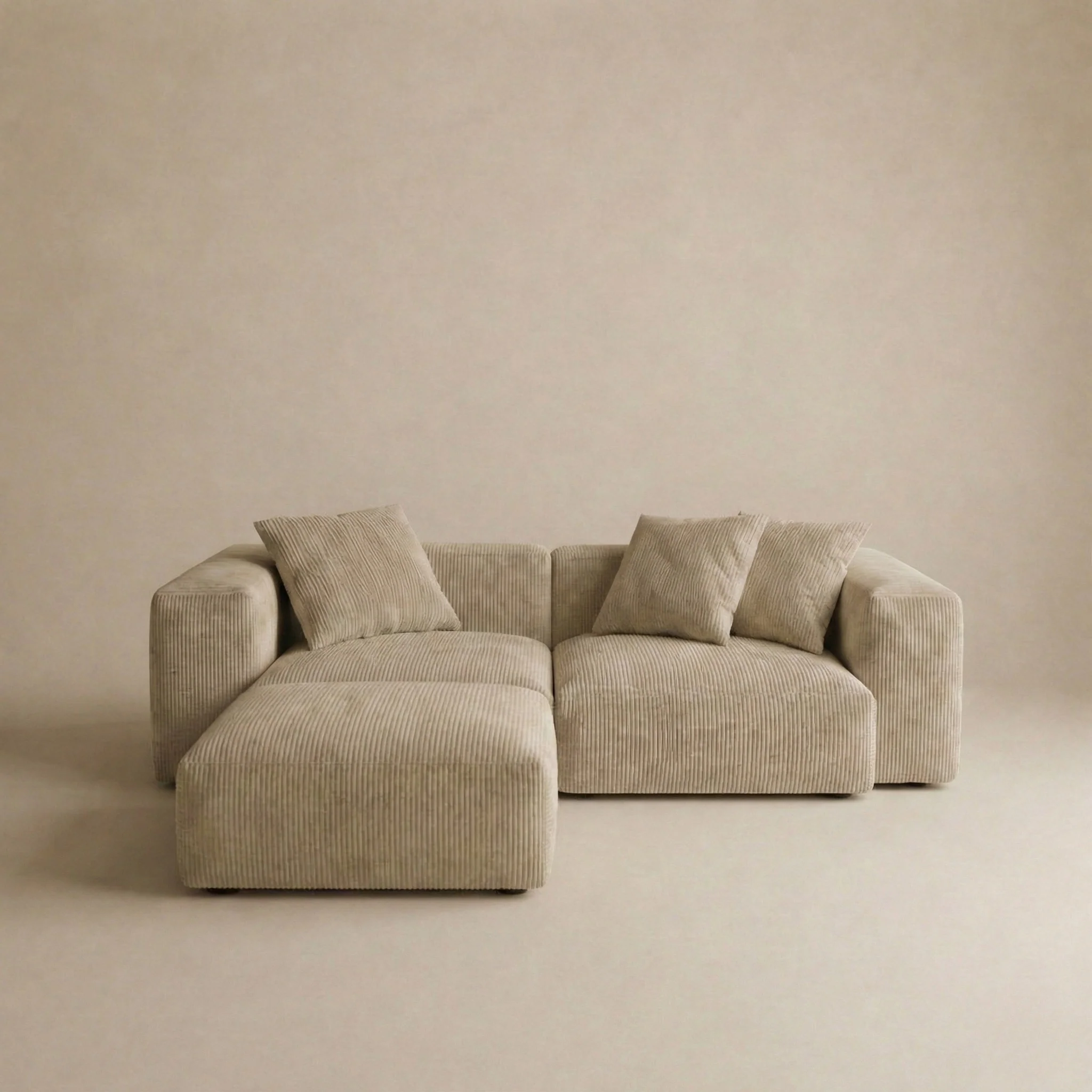 Plush Corduroy Modular Sofa - Image 4