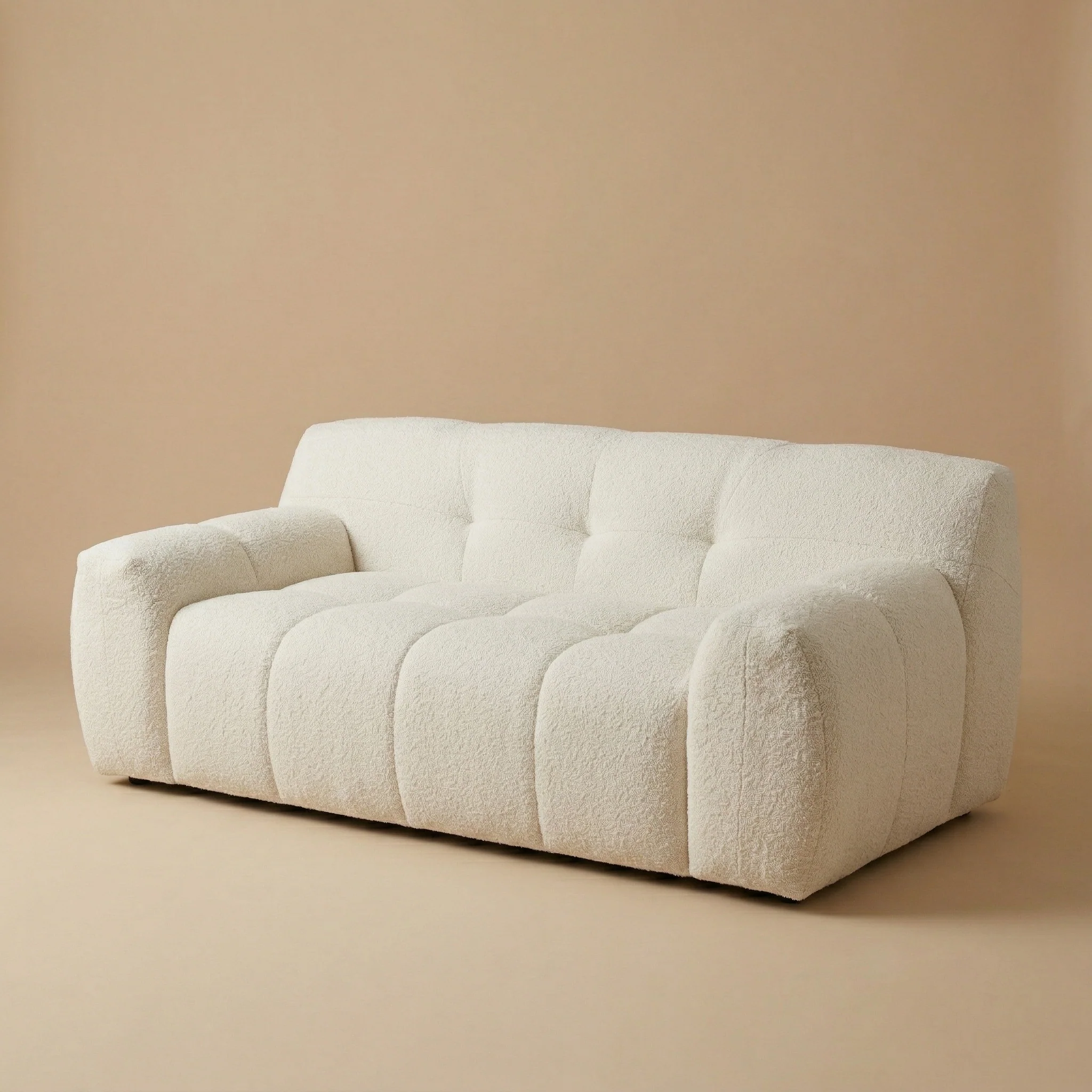 Two Seater Cream Gummy Sofa - Image 4