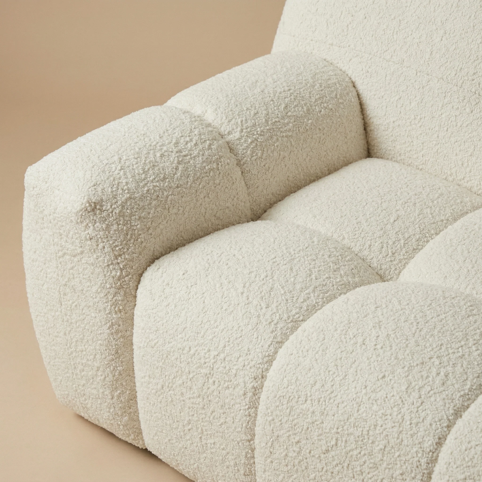 Two Seater Cream Gummy Sofa - Image 5