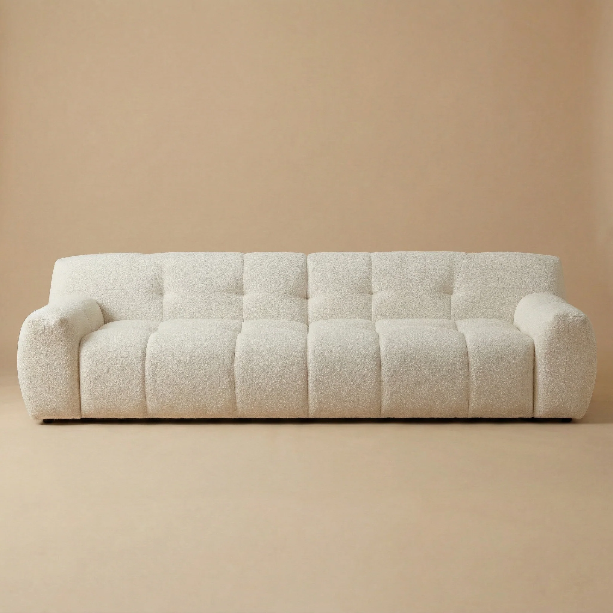 Two Seater Cream Gummy Sofa - Image 6