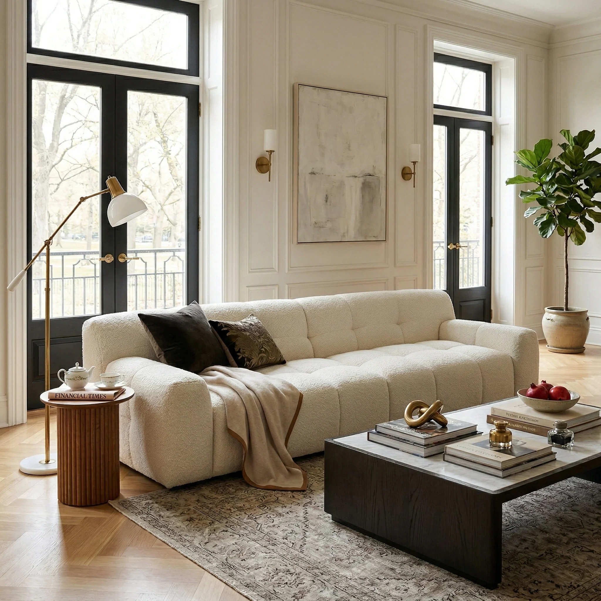 Two Seater Cream Gummy Sofa - Image 7