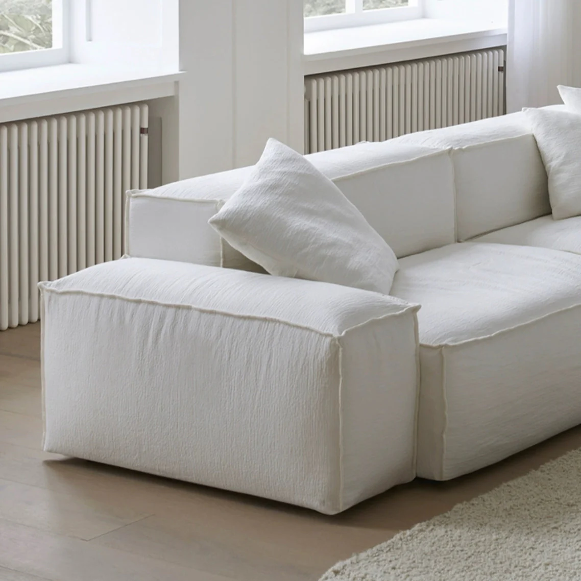 Whisper Breathable Cotton Sofa Three Seater with Right Chaise 119" - Image 3
